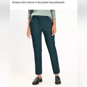 NWT size 14 Riviera Slim Pants in Brushed Houndstooth - Green